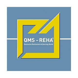 Logo des Zertifikats QMS-Reha der Deutschen Rentenversicherung Bund